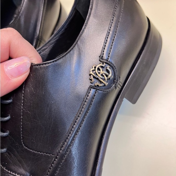 NWT Roberto Cavalli Black Oxford Shoes with Polished Leather Finish - Picture 4 of 11